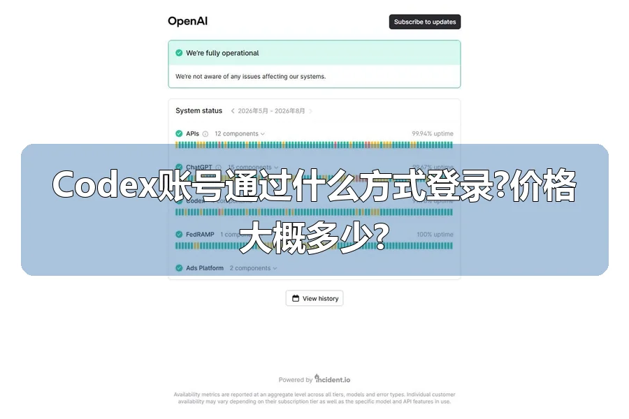 Codex账号通过什么方式登录?价格大概多少?