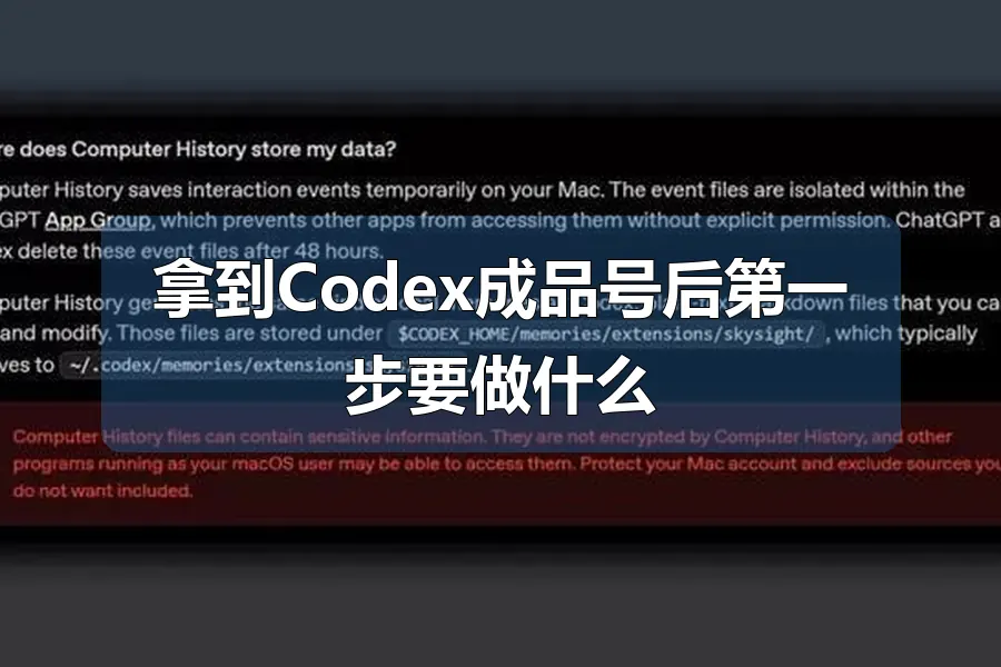 拿到Codex成品号后第一步要做什么